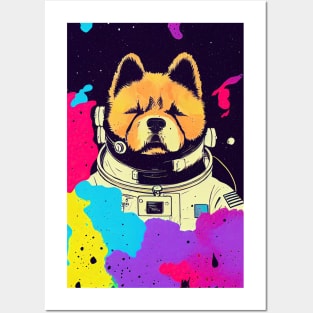 Astronaut chow chow portrait Posters and Art